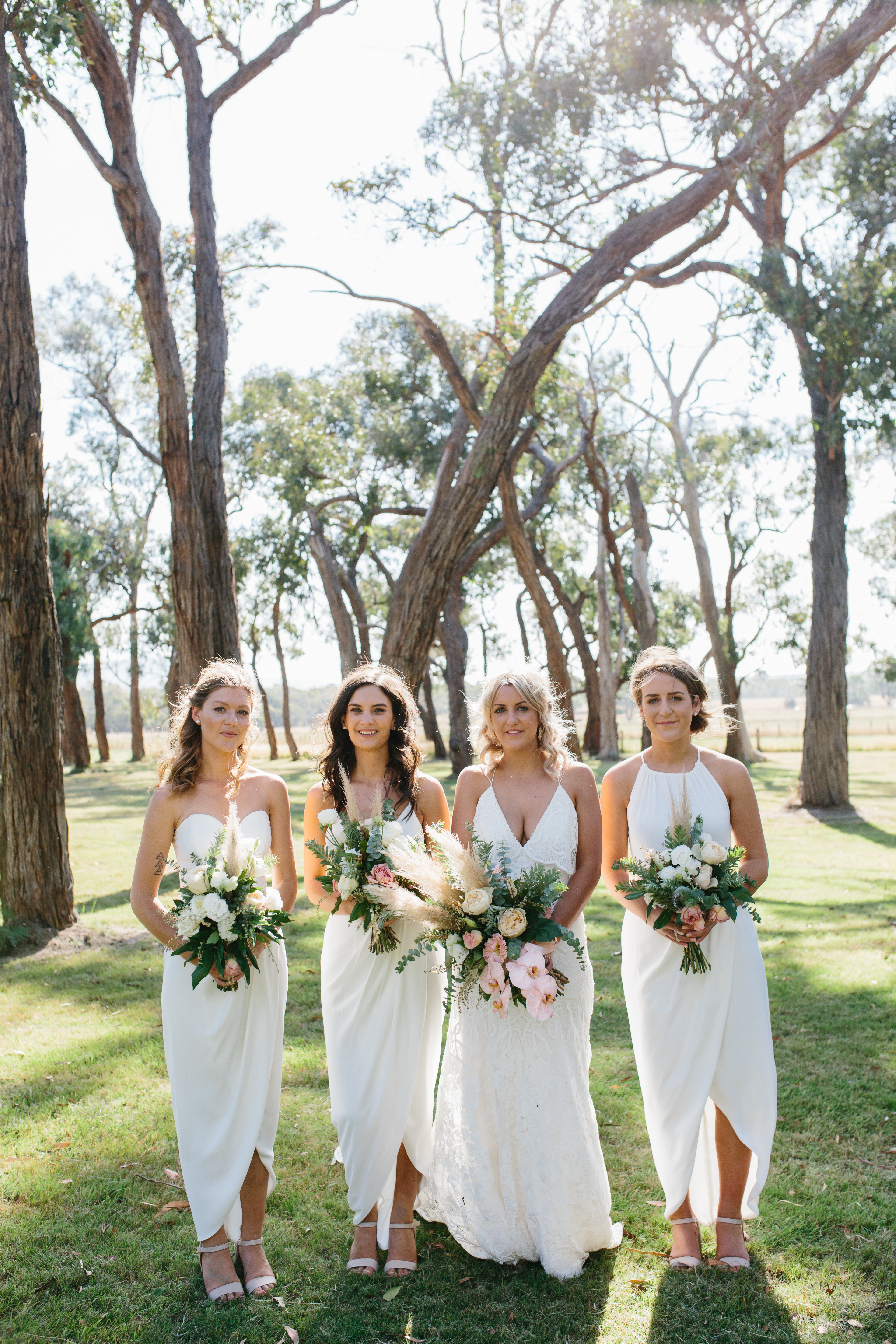 White bridesmaid dresses