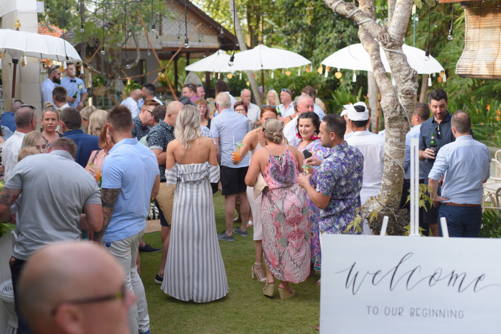 Pre-ceremony drinks at the ceremony in Bali. Cocktails galore!