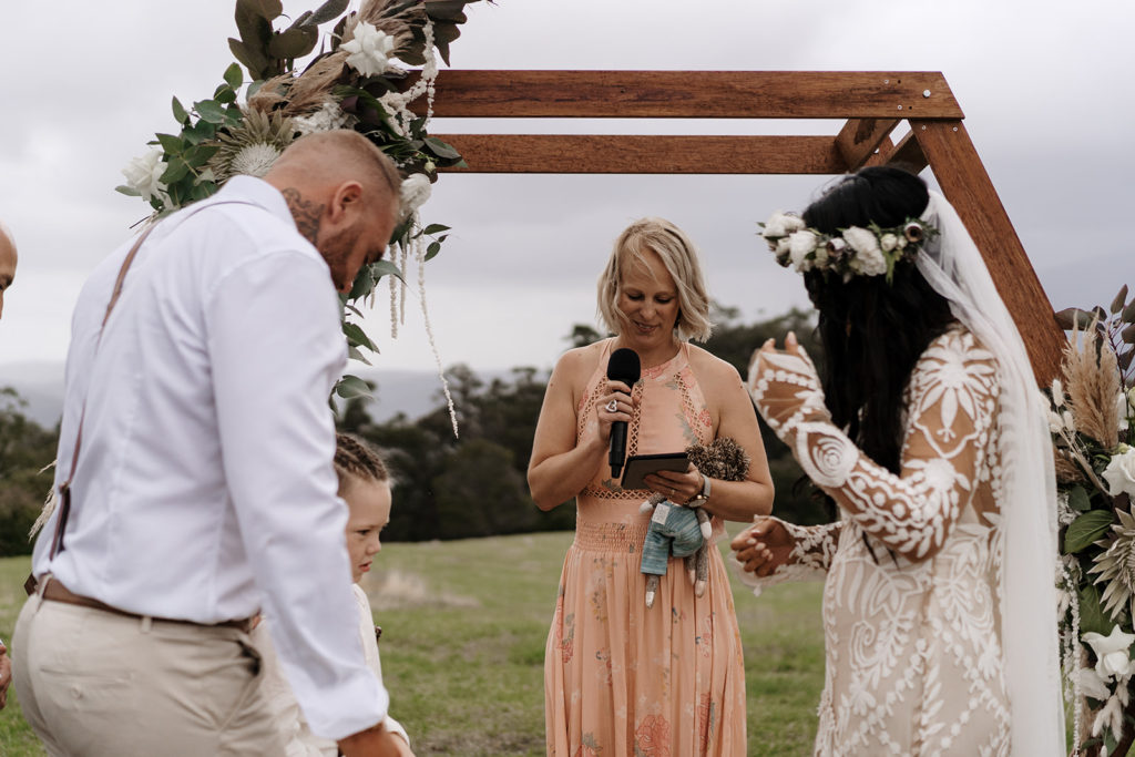 Rhiannon doing her celebrant thing - including kids in the wedding ceremony
